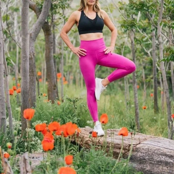 ZYIA Pants Jumpsuits Zyia Active Fuchsia Brilliant High Rise